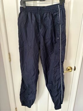 Reebok Navy Blue Track Pants with White Piping